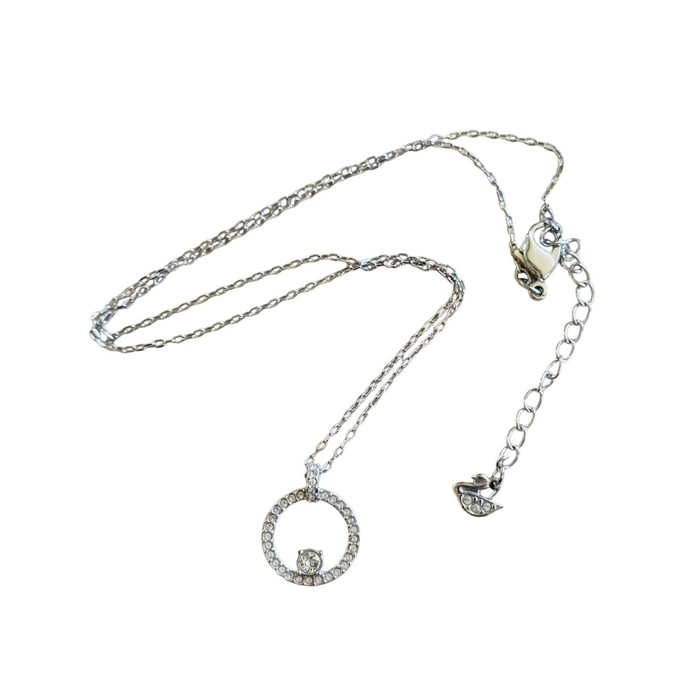 Swarovski Necklace Creativity Circle Pendant Crystal Pave Rhodium Plated 5198686